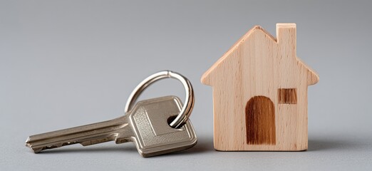 keys with wooden house keyring, first time home owner