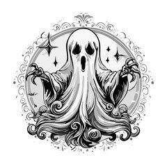 Ghost Poltergeist Creature of Halloween Vector
