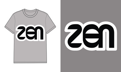 Gray t-shirt with stylized zen logo mockup