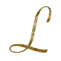 Luxurious abstract letter L with natural brush texture and flowing artistry, evoking calm sophistication for high-end decor, invitations, and minimalist branding.