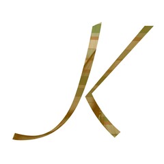 Abstract letter K with painterly motion and harmonious texture balance, crafted for refined brand visuals, elegant logo design, and aesthetic typography art.