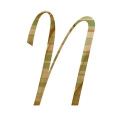 Neutral abstract letter N featuring soft artistic brush movement and organic design flow, perfect for creative branding, digital templates, and art prints.