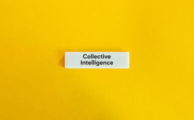 Collective Intelligence Text on White Tile with Yellow Background