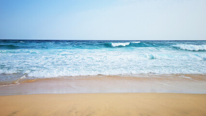 ocean view in El Moro Beach in Corralejo Natural Park, Fuerteventura, Canary Islands, Spain