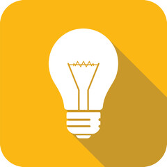 Flat design light bulb icon idea concept symbol - Logo vector icon stock illustration - Flat Design Icon