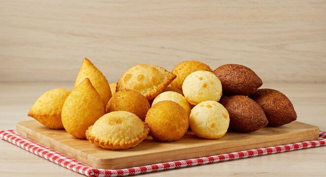 Salgados de padaria, comida t&iacute;pica do Brasil - Bakery snacks, typical Brazilian food