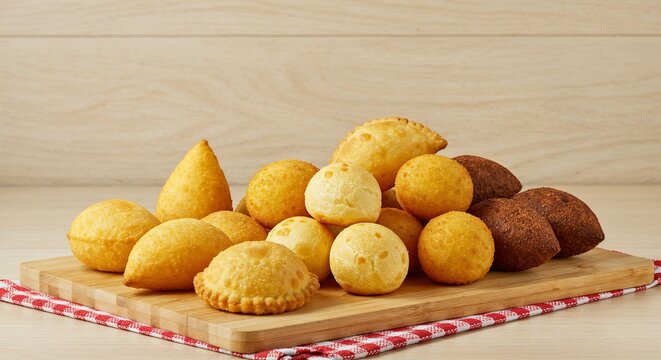 Salgados de padaria, comida t&iacute;pica do Brasil - Bakery snacks, typical Brazilian food
