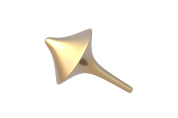 Golden spinning whirligig isolated on white background. 3d render