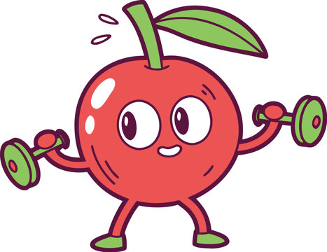 jujube boroi mascot lifting dumbbells fitness f