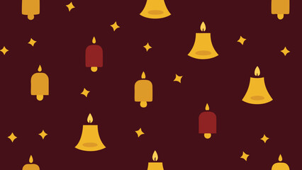 A vector illustration set of Christmas holiday candles on a black background decoration
