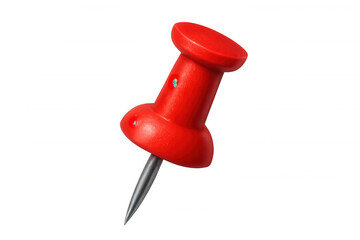 Red pushpin creating a focal point, symbolizing important reminders, location markers, or business organization on a transparent background