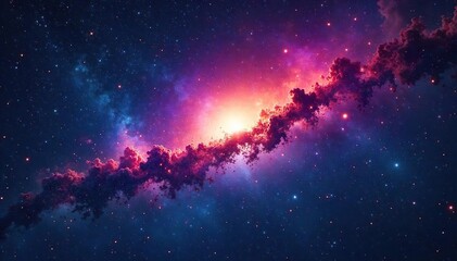 Cosmic Burst A Dazzling Night Sky Explodes with Vibrant Color, Millions of Stars Radiating in a Breathtaking Celestial Display