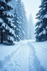Dramatic Blizzard Scene Massive Snowflakes Blanketing a Winter Wilderness