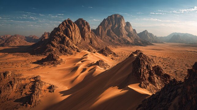 Desert mountain landscape sunrise
