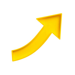 A golden, upward-pointing arrow with a curved shaft and a dark background