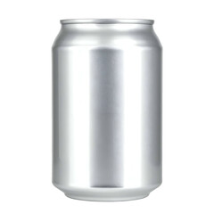 A smooth, shiny, silver aluminum beverage container with a rounded top and bottom