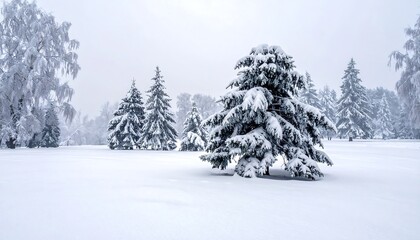 Snowy winter landscape with frosted trees (1)