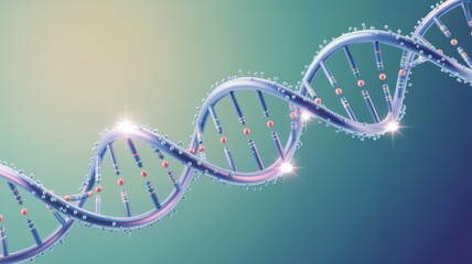 Futuristic DNA Double Helix Structure on Gradient Background - Genetics, Biotechnology, and Molecular Science Concept Illustration