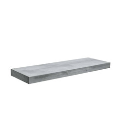 A rectangular, gray concrete slab, isolated on a stark black background