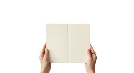Woman hands holding book on white isolated on transparent background PNG
