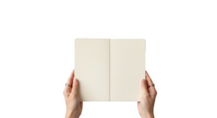 Woman hands holding book on white isolated on transparent background PNG