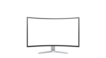 Curved monitor isolated on transparent background PNG