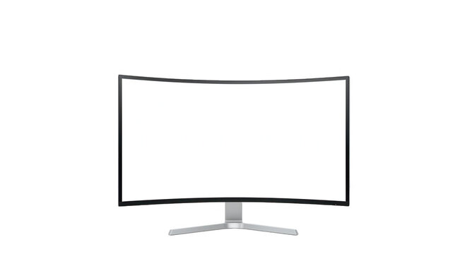 Curved monitor isolated on transparent background PNG