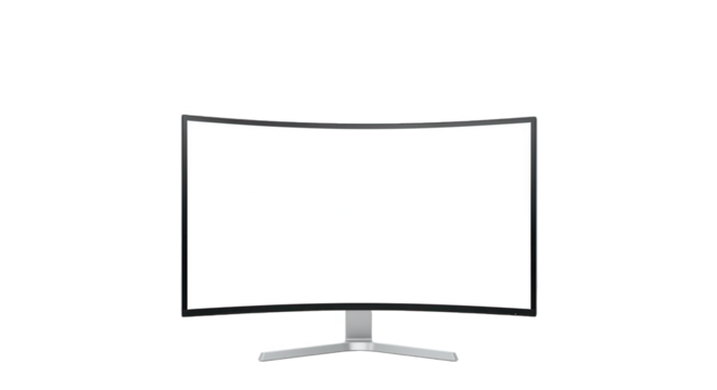 Curved monitor isolated on transparent background PNG