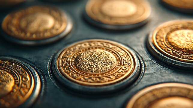 Crypto trading interface showing tokenized gold coin values in blockchain system.