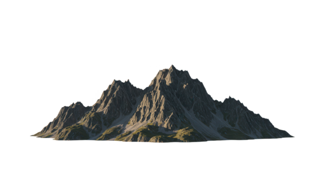 Mountain range isolated on transparent background PNG