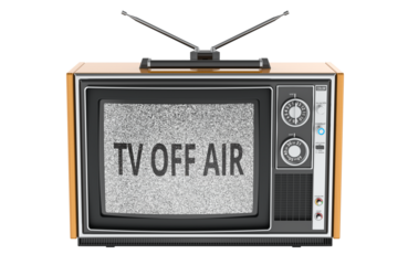 TV off air concept with retro TV. 3D rendering