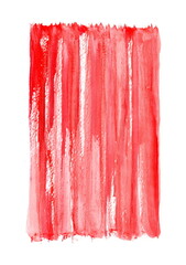A watercolor painting executed with vertical brushstrokes of red hues. The color gradually transitions from a rich scarlet to more transparent, pinkish tones. 