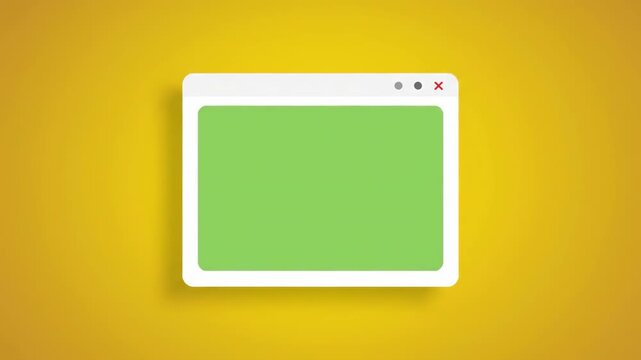 A White Computer Browser Window With A Green Screen On A Yellow Background