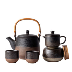 antique tea pot on white background