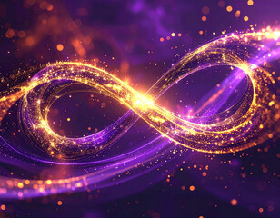 Abstract infinite space golden stars background 