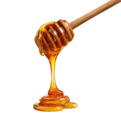 honey dripping on white background