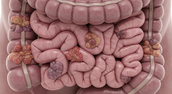 Visual Representation of Colorectal Cancer Growth Within the Intestines