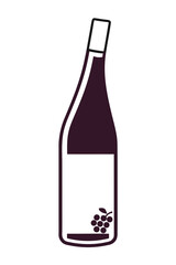 Minimalist Wine Bottle Vector Illustration with Grape Cluster for Branding Design