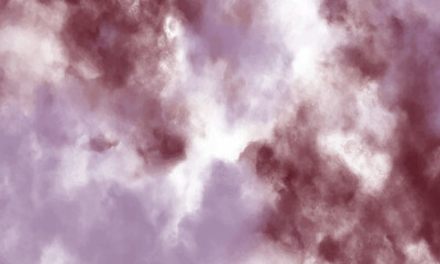 Abstract watercolor painting of clouds in shades of purple and white with soft blurred edges For Artistic Backgrounds And Design.