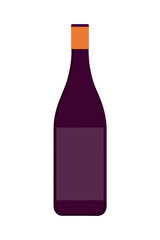 Minimalist Flat Vector Illustration of Red Wine Bottle for Branding and Menus