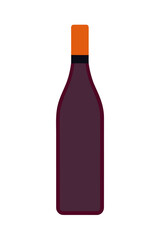 Minimal flat vector illustration of a red wine bottle for modern design projects