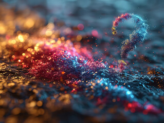 Gracious bokeh flowers field highlight magic landscape wild flower abstract nature background at sunset macro