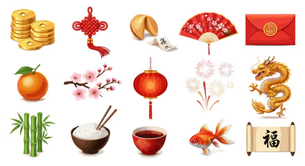 Vector art of chinese new year symbols