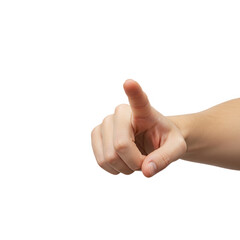 Hand pointing isolated on transparent background
