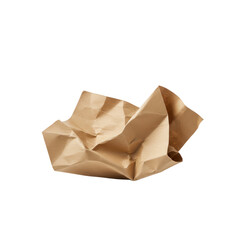 Crumpled paper isolated on white isolated on transparent background