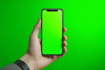 Smartphone mockup with green screen for fashion store app