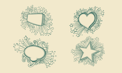 Decorative Frames Featuring Stars and Swirls