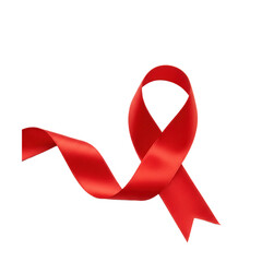Red ribbon isolated on transparent background