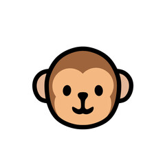 Cute Monkey Face Vector Icon Illustration Cartoon Animal Design