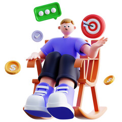 3d Illustration of Financial Freedom Passive Income